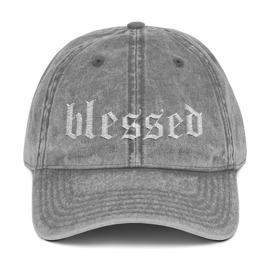 Blessed Vintage Embroidered Cap - Casual Everyday Hat