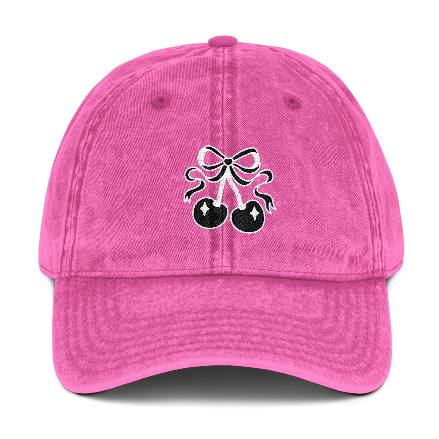 Vintage Embroidered Cherry Cap - Hat