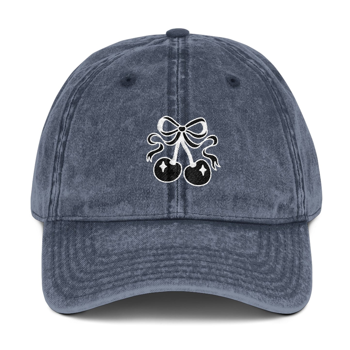 Vintage Embroidered Cherry Cap - Hat
