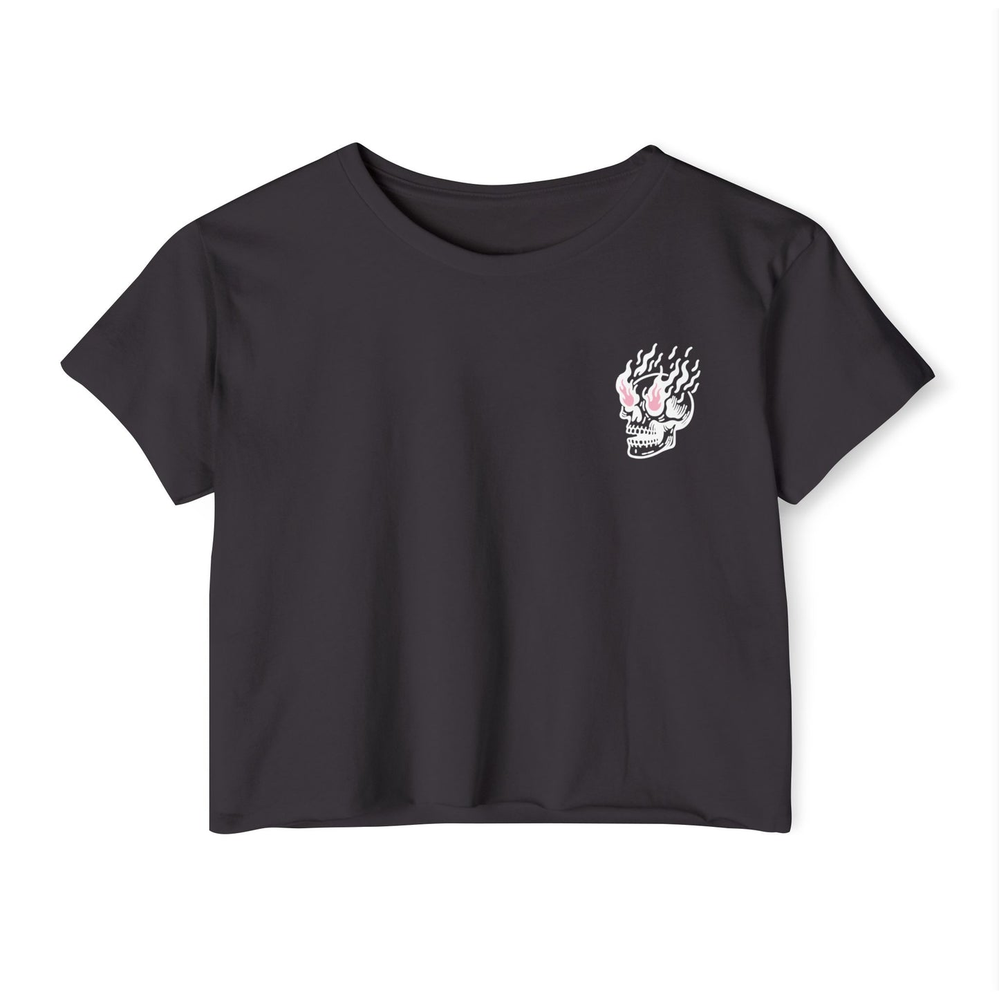 Festival Vibe Women's Crop Top - Everything is Fine Skull Design