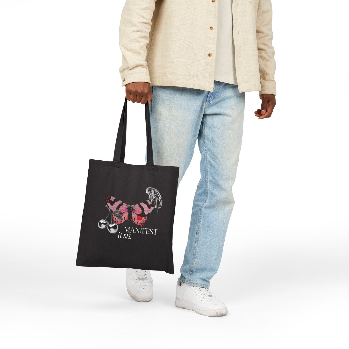 Manifest it sis Butterfly Tote Bag - Eco-Friendly