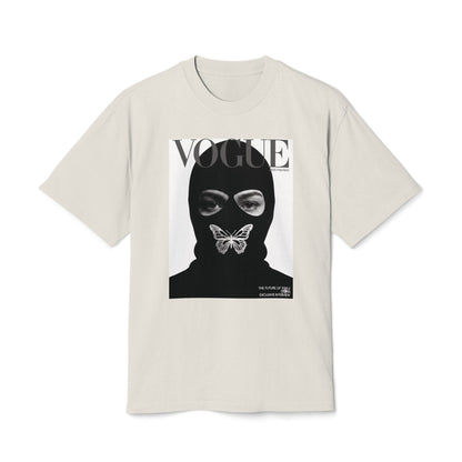 Vogue Balaclava Masked Face T-Shirt — Butterfly Graphic Fashion Tee