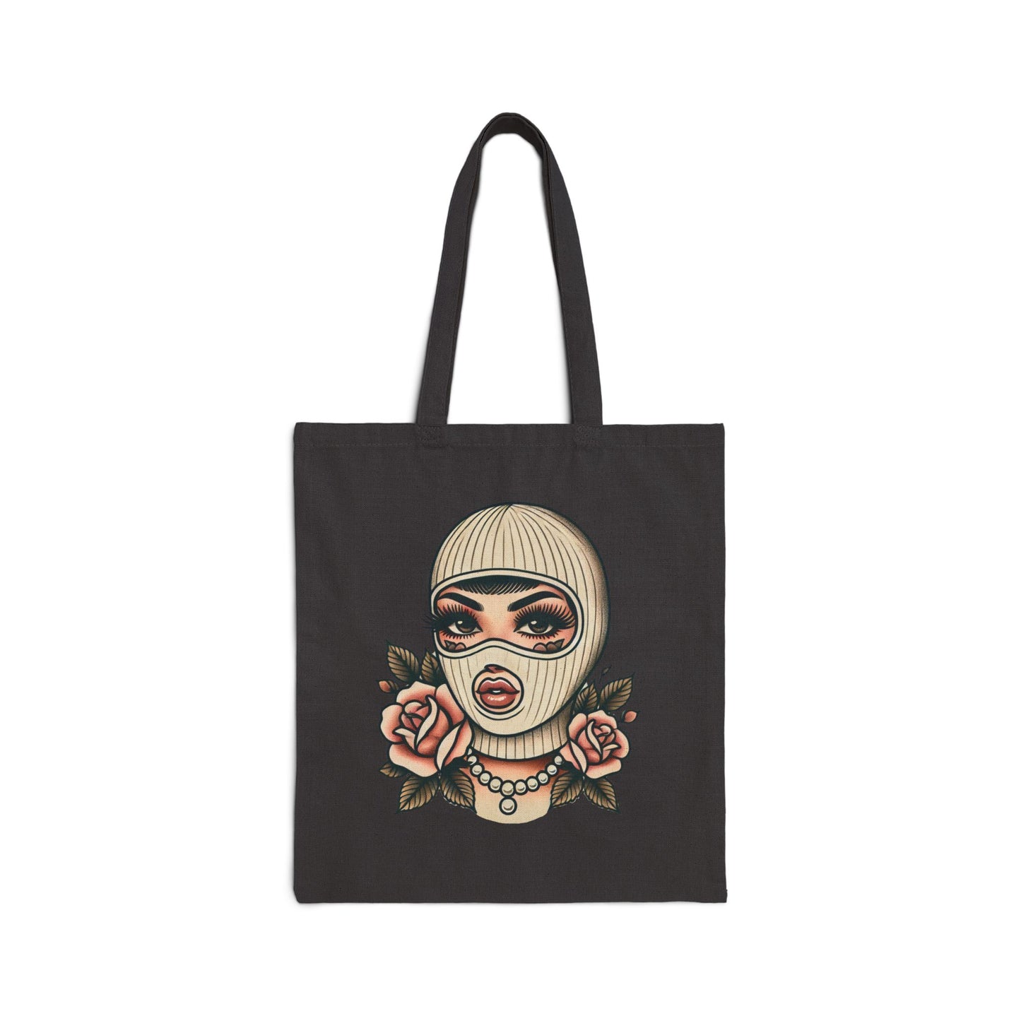 Balaclava Girlie with Floral Design Tote Bag -Eco friendly