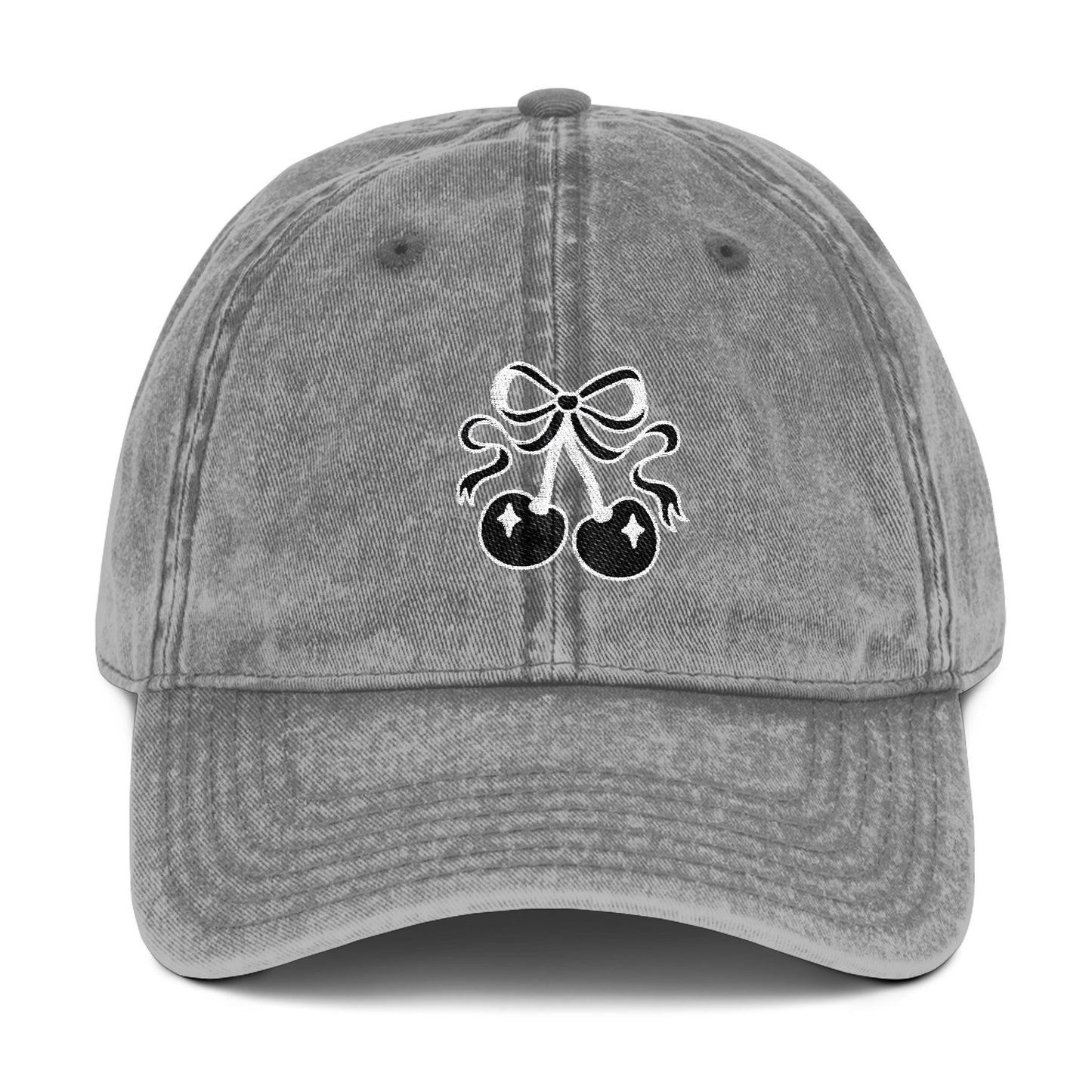 Vintage Embroidered Cherry Cap - Hat