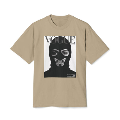 Vogue Balaclava Masked Face T-Shirt — Butterfly Graphic Fashion Tee