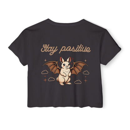 Stay Positive Crop Top - Graphic Tee