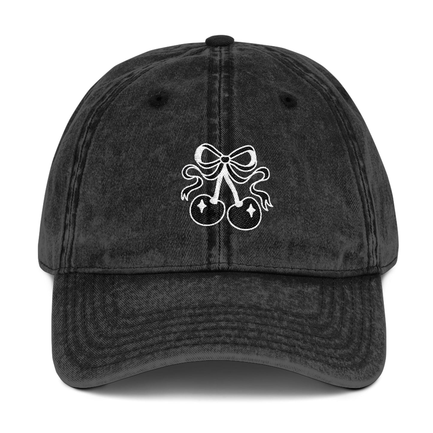 Vintage Embroidered Cherry Cap - Hat