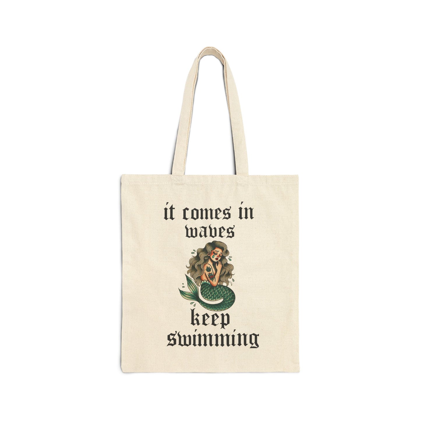 Mermaid "Keep Swimming" Tote Bag - Eco-Friendly