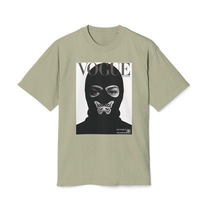 Vogue Balaclava Masked Face T-Shirt — Butterfly Graphic Fashion Tee