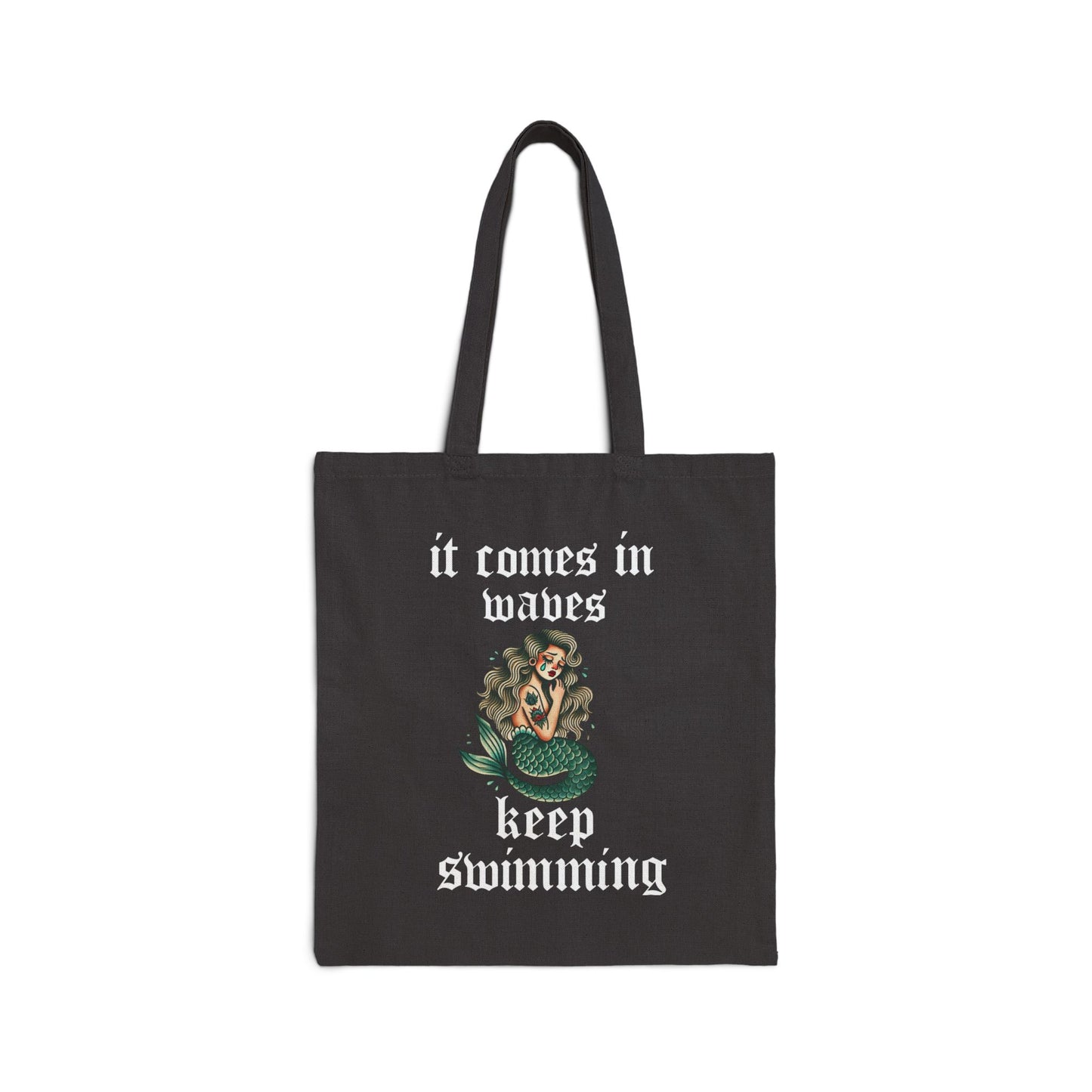Mermaid "Keep Swimming" Tote Bag - Eco-Friendly