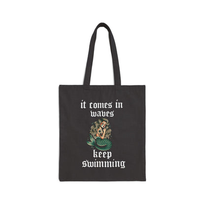 Mermaid "Keep Swimming" Tote Bag - Eco-Friendly