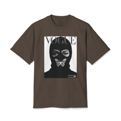Vogue Balaclava Masked Face T-Shirt — Butterfly Graphic Fashion Tee