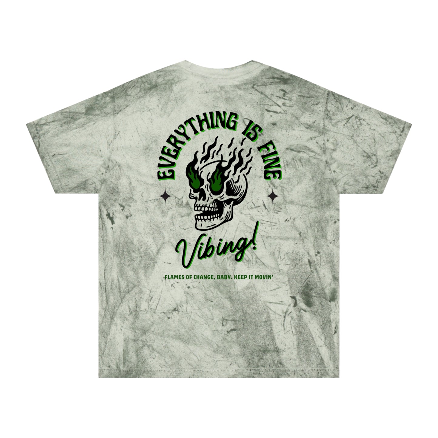 Tye Dye Skull Everything is fine - Graphic Tee