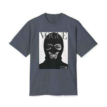 Vogue Balaclava Masked Face T-Shirt — Butterfly Graphic Fashion Tee