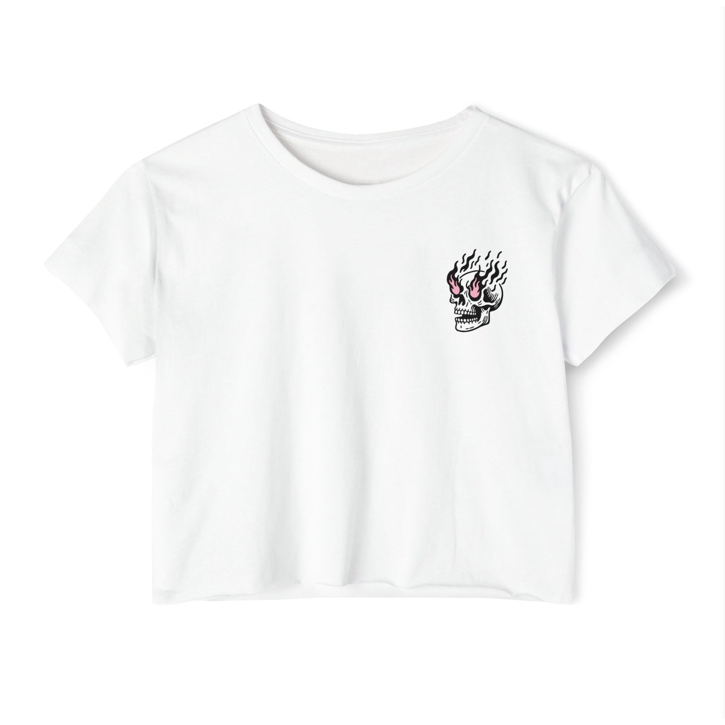 Festival Vibe Women's Crop Top - Everything is Fine Skull Design