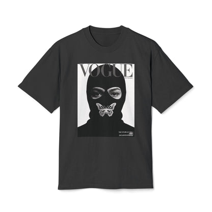 Vogue Balaclava Masked Face T-Shirt — Butterfly Graphic Fashion Tee