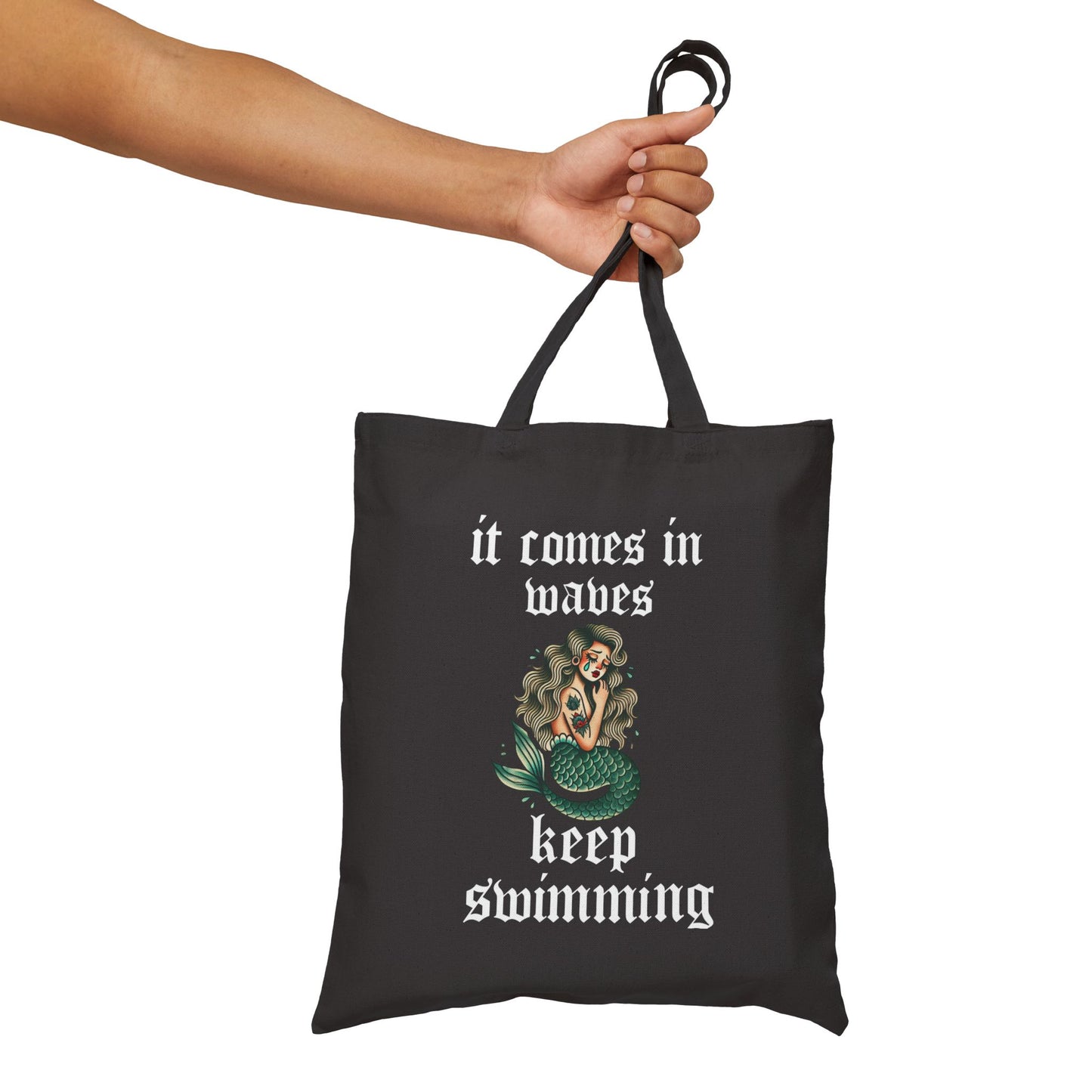 Mermaid "Keep Swimming" Tote Bag - Eco-Friendly
