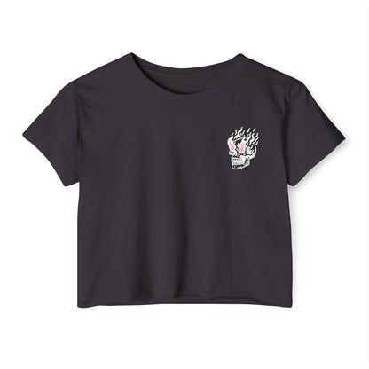 Festival Vibe Women's Crop Top - Everything is Fine Skull Design