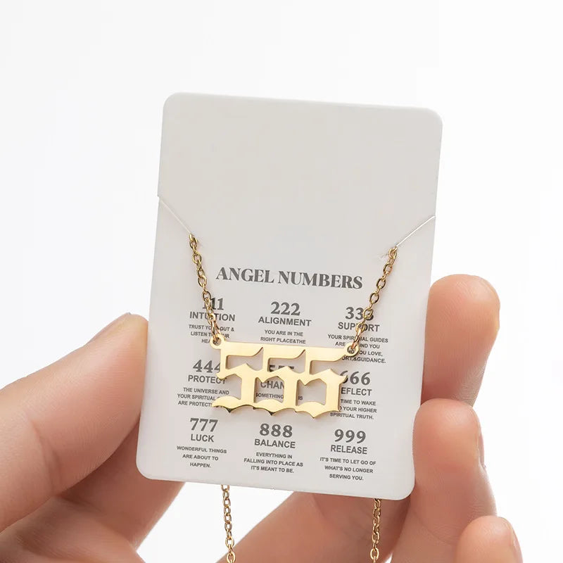 Angel Numbers Stainless Steel Necklace